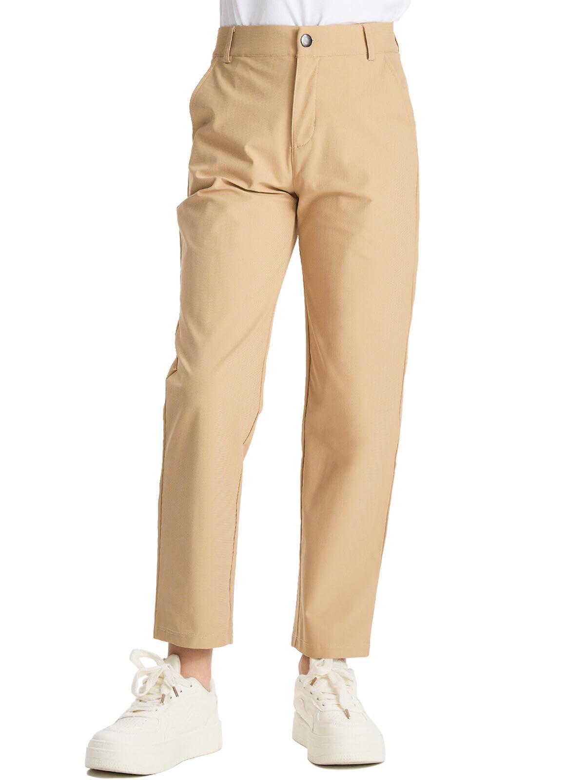 DEVOROPA Youth Boy's Golf Pants Quick Dry Athletic Chino Flat Front Pants Kids School Uniform Clothes