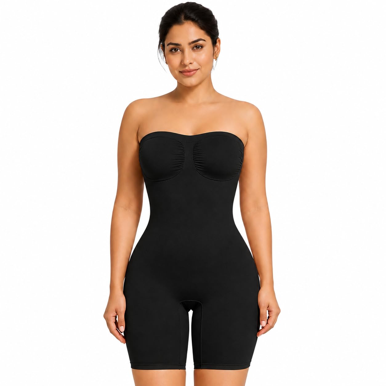 Women's Seamless Shapewear for Tummy Control | High Waist Compression Body Shaper | Slimming Sculpting Innerwear Black-image-25
