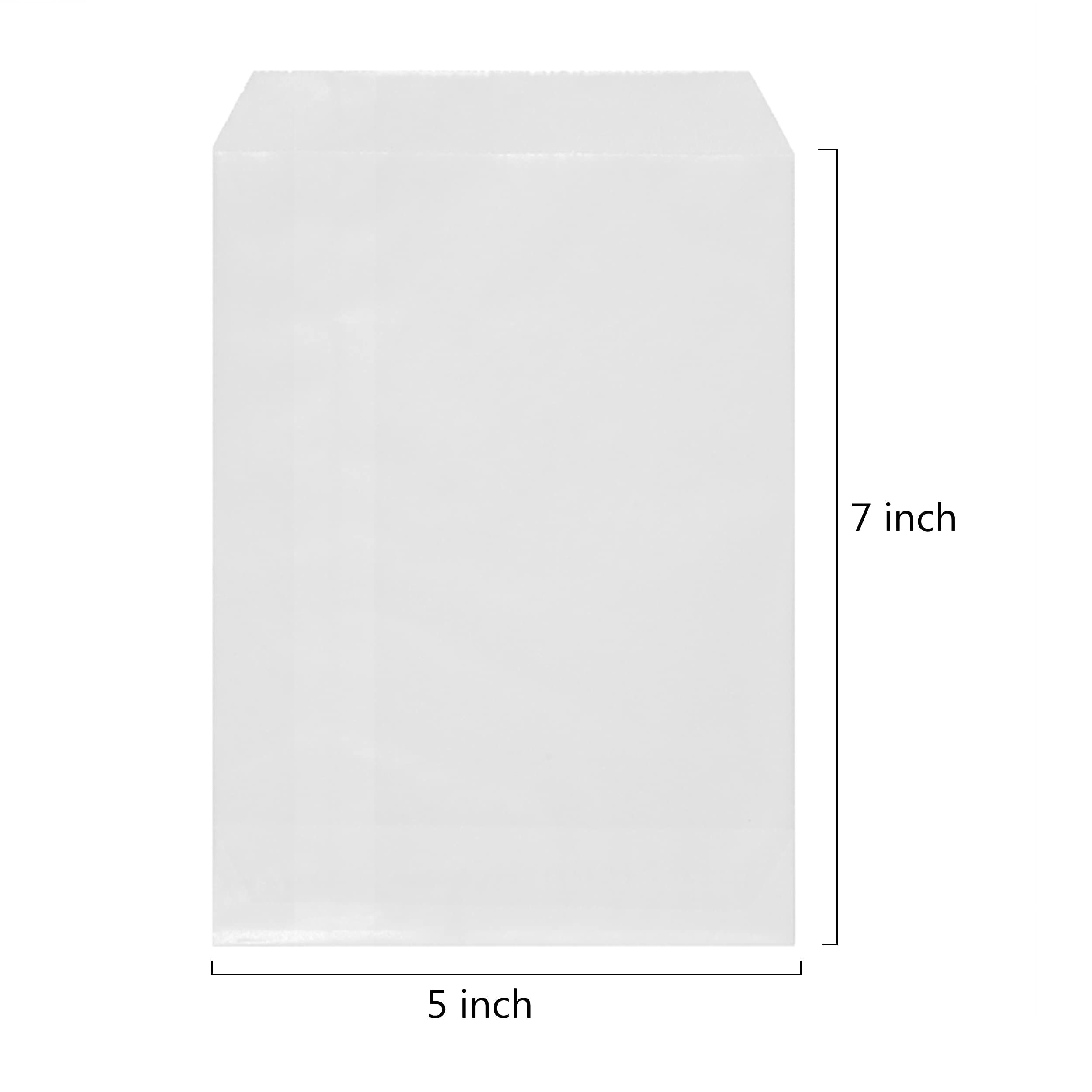 Quotidian Blanc Plat Moyen Sachets Papier Kraft 5" x 7" (13 x 17,8cm) Lot de 100 - Boulangerie Friandise Mariage Invitation Cadeau de Fête