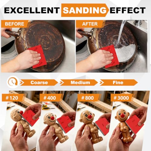 Image of 27 PCS 3x4 Inch Sanding Sponge, 600 Grit Sandpaper Pads Sanding Blocks Set