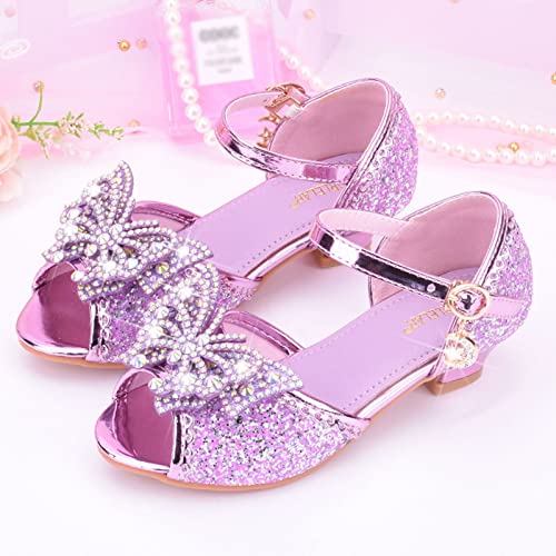 Children Shoes With Shiny Sandals Princess Shoes Bow High Heels Show Princess Shoe Girls Kids Sandals Size 132