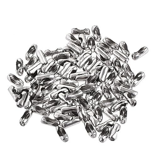 sourcing map Chaîne à Billes Connecteur 1.5mm Chaîne à Billes Fermoir Ondulation Clips Inox...