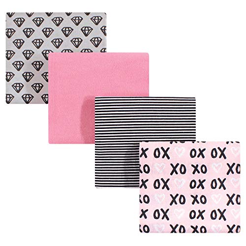 Image of Hudson Baby Unisex Baby Cotton Flannel Receiving Blankets, Xoxo, One Size