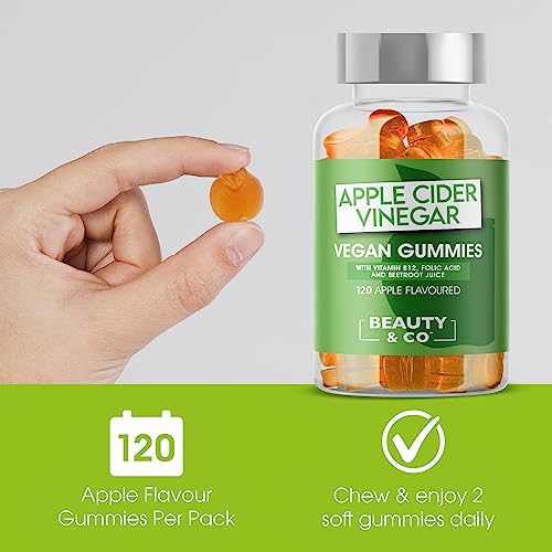 Apple Cider Vinegar with The Mother 1000mg 120 Gummies with Vitamin B12 & Folic Acid by Beauty & Co - Image 5