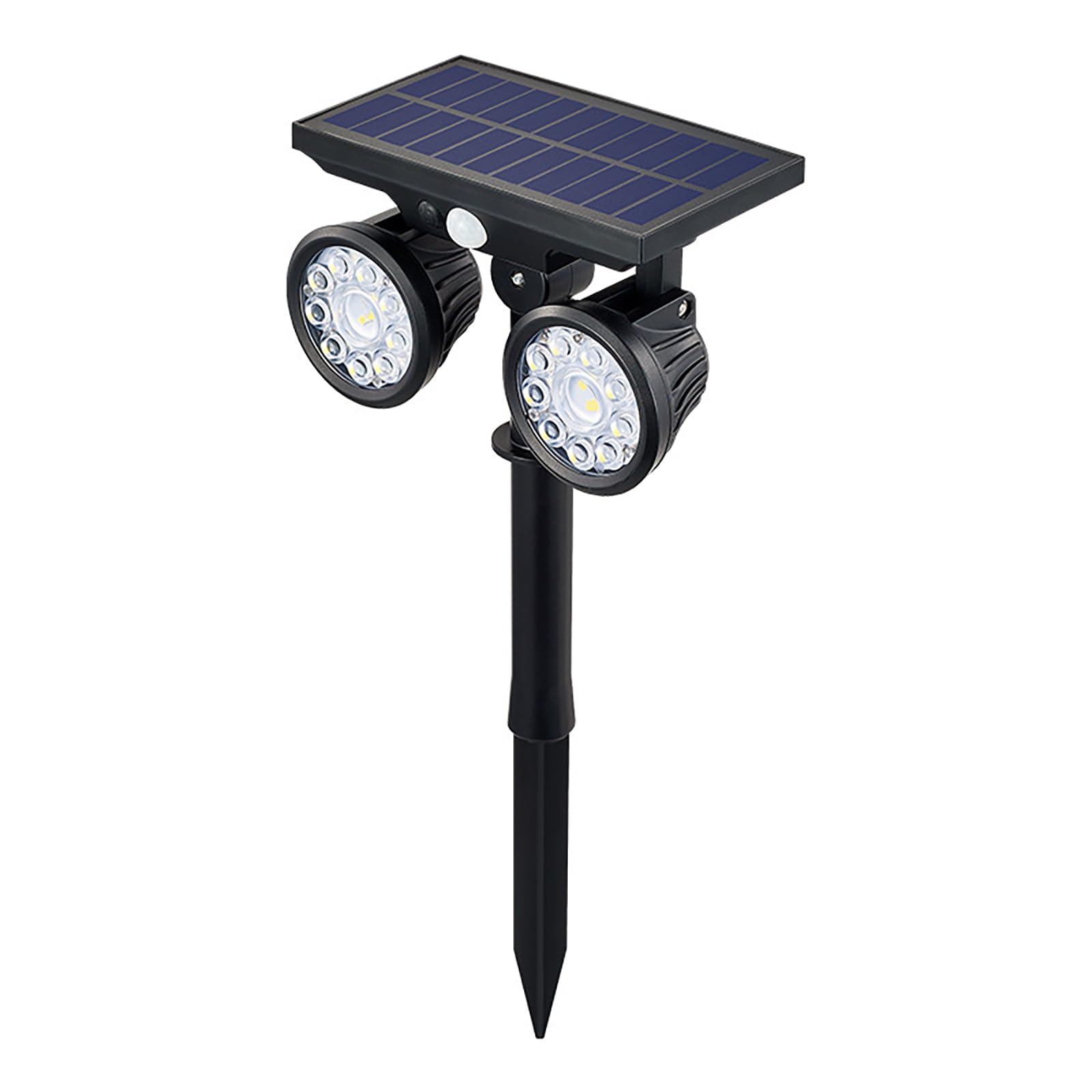ZLGUBAY LED Solar Garden Light, Outdoor Lawn Double Head Lamp, Solar Security Lights Outdoor Motion Sensor with 3 Modes, IP65 Waterproof for Garden Yard Driveway Porch Walkway
