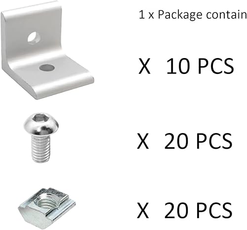 Miniatura 3 de FORRCKY 10Sets 10 Series Conector de extrusión 1010 Perfil de extrusión de aluminio Soportes de esquina con 10 piezas 1010 Serie 1 Aluminio extruido