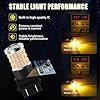 iBrightstar 3157 LED Bulb Amber, 3157a LED Turn Signal Bulbs Super Bright for vehicle Blinker Lights and Turn Signal Lights, 2 Pack #3