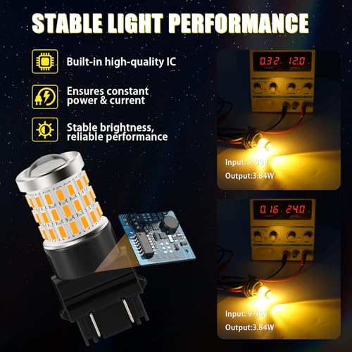 Image of iBrightstar 3157 LED Bulb Amber, 3157a LED Turn Signal Bulbs Super Bright for vehicle Blinker Lights and Turn Signal Lights, 2 Pack