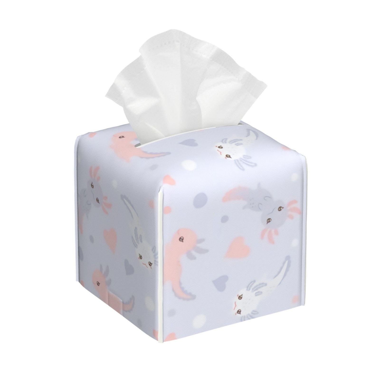 Xingfox As Pic Cute Axolotl Tissue Box Cover, Fashionable Decorative Storage Box, Suitable For Most Places
