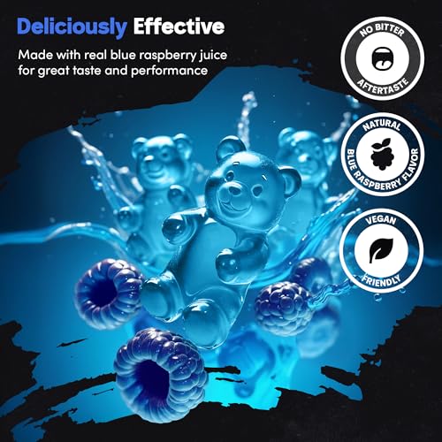 Creatine Gummies 5000mg 120ct Max Strength Muscle Growth Recovery Supplements for Men & Women Creatine Monohydrate, B12 & L-Taurine Vegan Pre Workout Chewable Gummies, 1 Month Supply (Blue Raspberry) - Image 5