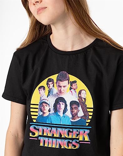 Stranger Things T-Shirt Kids Girls Boys Characters Logo Black Outfit Top3