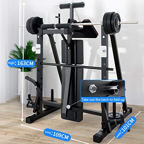 aiyu Adjustable Weight Bench with Squat Rack, Leg Extension, Preacher Curl, Utility Weight Bench for Full Body Workout-Multi-Purpose Foldable for Home Gym