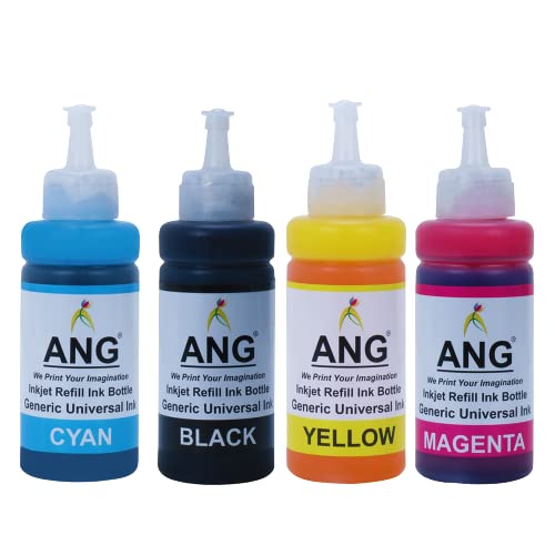Image of ANG Refill Ink Bottle for h.p 21 22 802 803 680 678 46 704 703 900 Inkjet Printer Cartridge -100 ml Each B /C /Y /M
