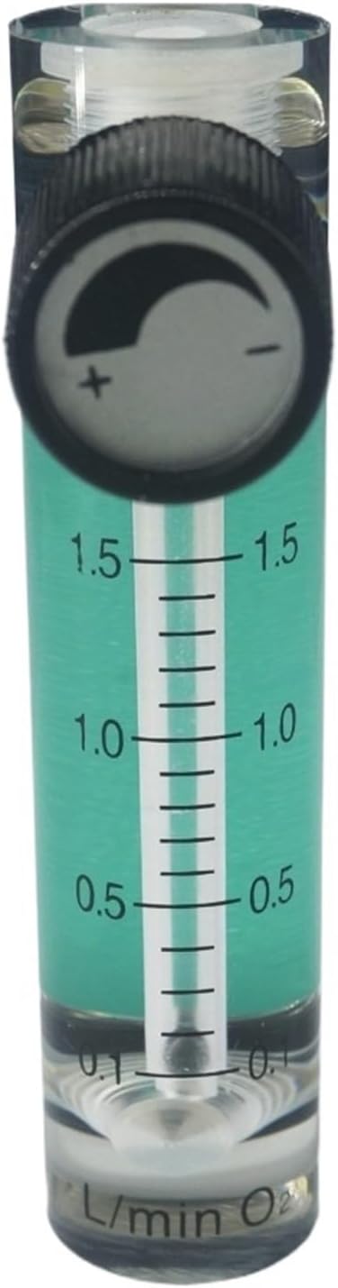 0.1-0.4 0.1-1 0.1-1.5 0.2-2 1-3 0-5 0-6LPM LZM-6T Gas Air Oxygen Flowmeter Rotameter With Valve 8mm Hose Barb Pressure 0.1Mpa(1-8 LPM,Length 116mm)