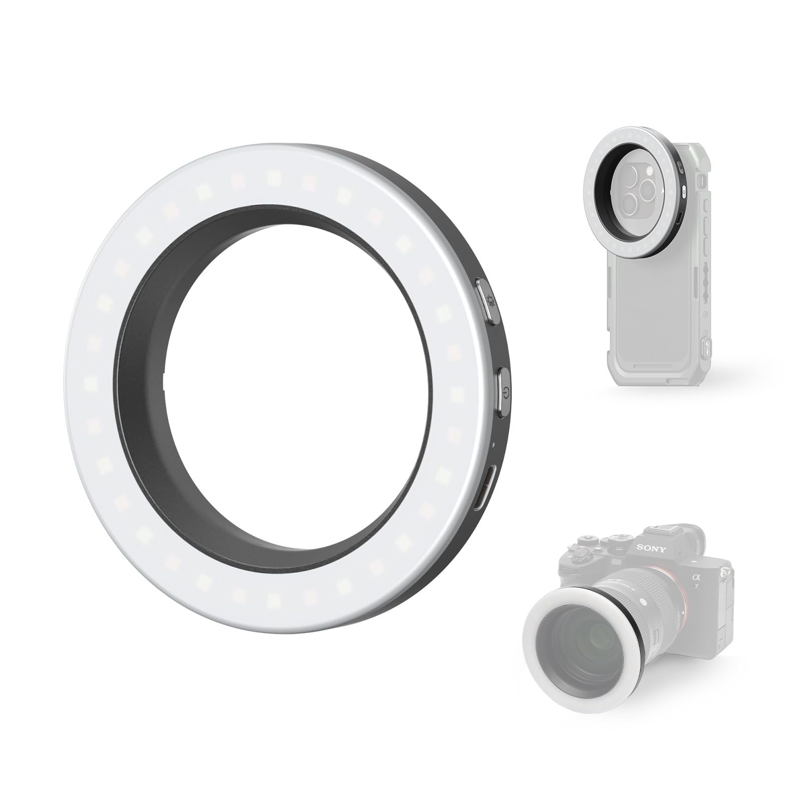 SMALLRIG Vibe P30 67mm Ring LED Video Light, Luce Bicolore Compatta in Polvere con CRI Elevato ≥90, Compatibile con Supporti/Custodie/Obiettivi per Telefono da 67mm, per Creazione di Contenuti - 4873