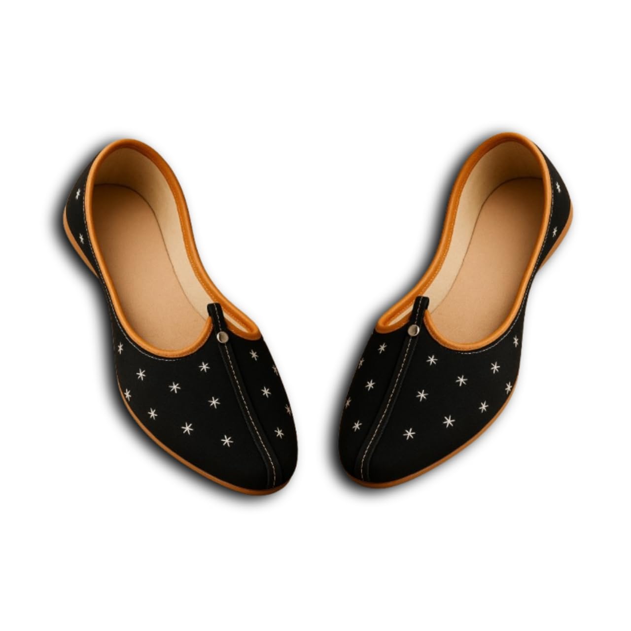 Men Black Ethnic Jutti | Star Print Traditional Mojari | Comfortable Flat Slip-On Juti for Wedding, Festive & Casual Wear-image-40
