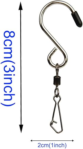 Miniatura 4 de NICO SEE WONDER 10 ganchos giratorios en forma de S, hilanderos de viento colgantes para campanillas, tornados de cristal, calcetines de viento y