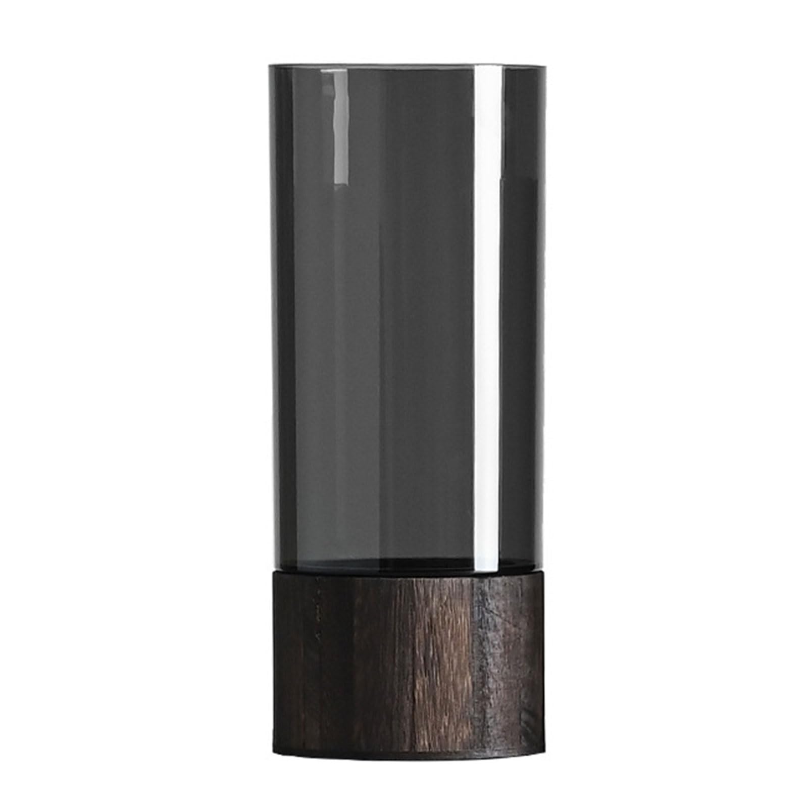 Ksikdeg Wooden Base Square/Cylindrical Flower Vases Artistic Acrylic Vases, Rustics Styles Vase Decorative Vase Centerpieces Decorative Flower for Centerpieces