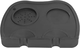 Espresso Tamper Mat, Food Safe Silicone Coffee Tamp Mat Anti-Slip, Corner Tamping Pad Non-Slippery Soft Holder Pad Black for Barista Tool Home Kitchen Office Bar Shop Worktop