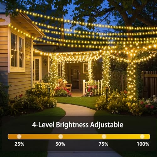 120M 1000 LED Fairy Lights Outdoor String Lights Plug in Extra Long Christmas Lights Waterproof with Remote Timer 8 Modes for Outside Garden Patio Party Wedding Yard Tree Decorations Warm White - Image 4