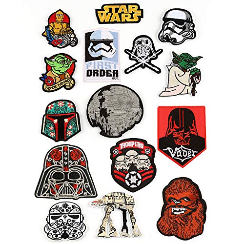 Lovezzr 15 Pcs Embroidered Patch Iron On Sew On High-end Embroidered Patch Set for Jackets Backpacks Jeans and Clothes