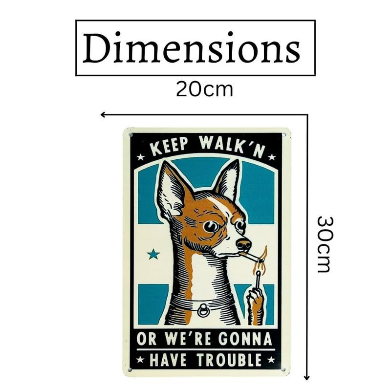 Image of Eazywagon Decorative Retro Metal Signs Wall Plate - 12x8 Inch (Keep Walk'n) | Weatherproof Vintage Metal Sign Plate for Cafe, Home, Bar, Garage | Decorative Wall Hanging Sign Board