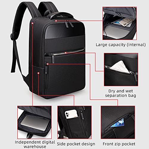 Large Capacity Travel Wet & Dry Separation Backpack Business Casual Backpack for 15.6 Laptop, External USB Charging Port, Patchwork Design4