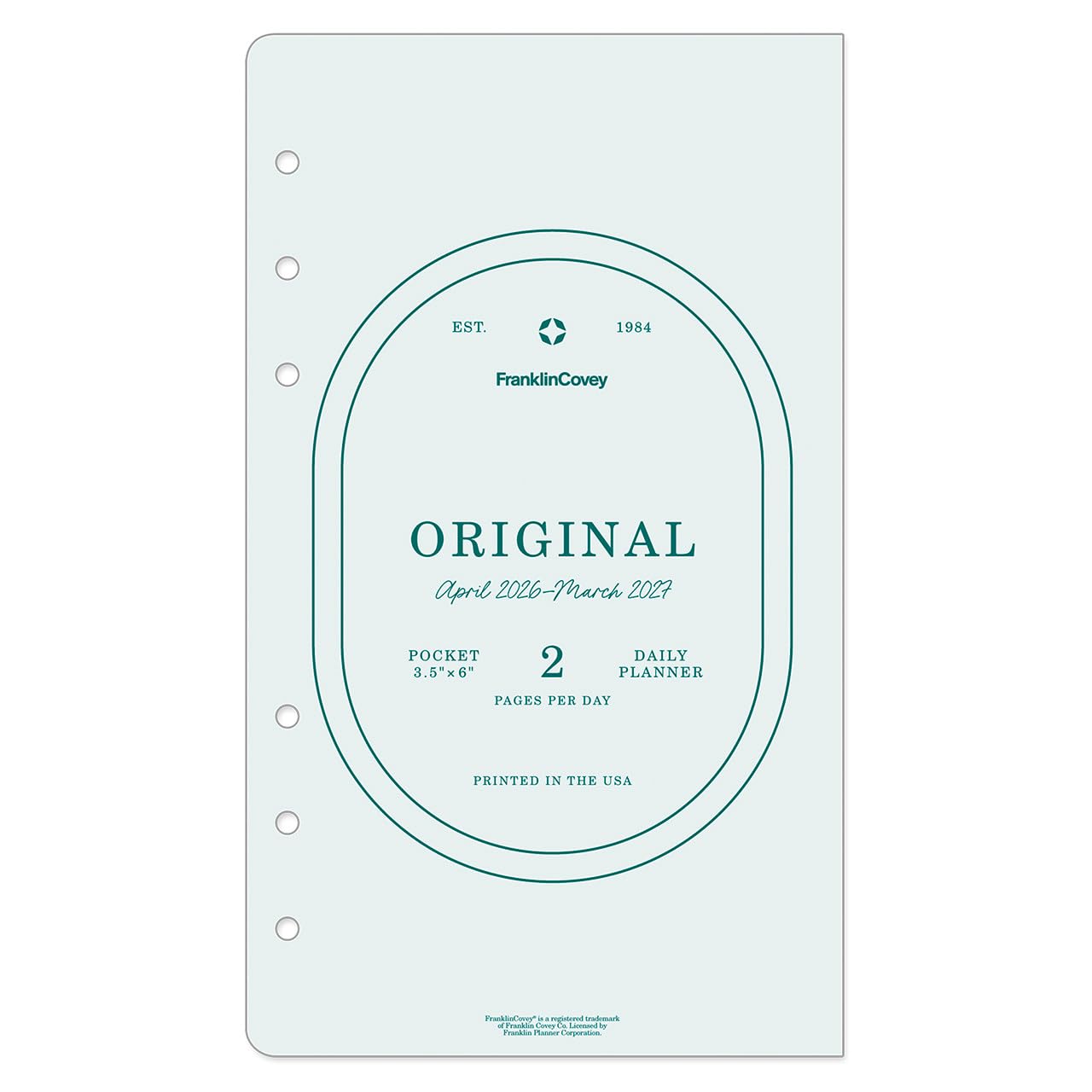 FranklinCovey - Original Two Page Per Day Ring-Bound Planner (Pocket, Apr 2026 - Mar 2027)