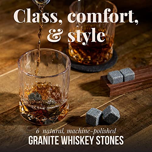 Mixology & Craft COOL FATHERS UNIQUE ROYAL SHAPED Whiskey Stones - Cube-Shaped Granite Chilling Whiskey Rocks Set Of 6 thumb #2