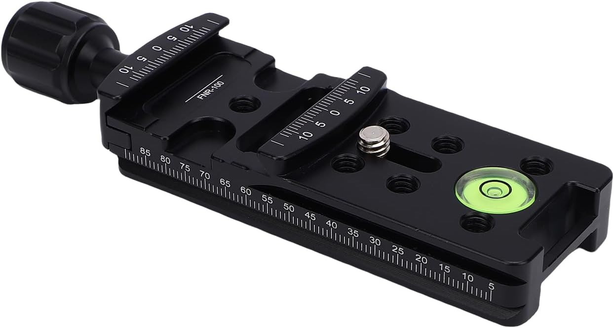 100mm Camera Rail Nodal Slide, Aerospace Aluminum Alloy CNC Machined Slide, Dual Dovetail Design with Plate, Ideal for Photography