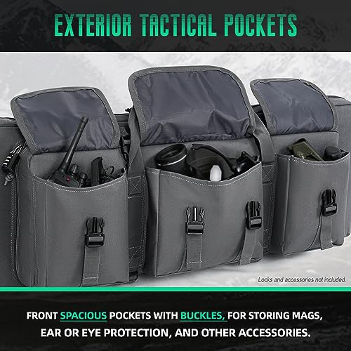 Double Rifle Case, 48 Inch Dual Rifle Bag For Long Gun