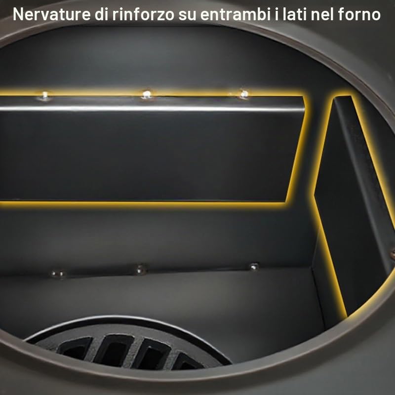 Stufa a legna con forno riscalda rapidamente forno rinforzato su entrambi i lati robusto saldato senza fumo per riscaldamento domestico interno
