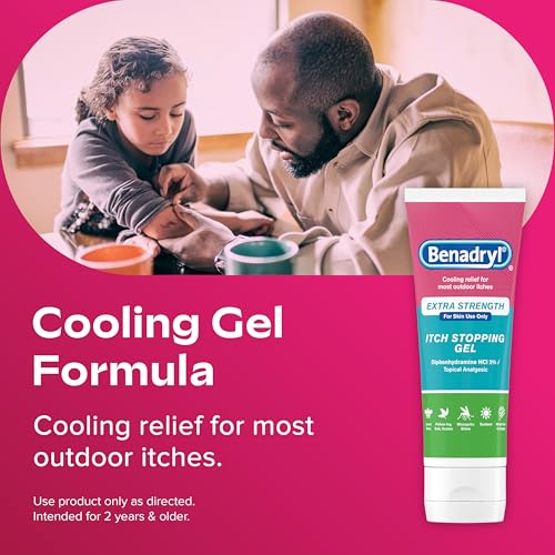 Benadryl Extra Strength Anti Itch Relief Gel, 2% Diphenhydramine HCl, Relief from Insect Bites, Sunburn & More, Great for Camping Essentials, 3.5 fl oz - Image 7