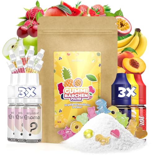 Belissia Gummibärchen Mystery Set zum selber machen. Spaßiges DIY Set zur Herstellung von ca. 1KG bunten, aromatisierten Gummibären. Inklusive 3 Überraschungs Aromen & 3 Farben