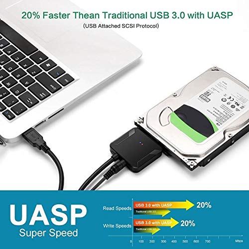 Adaptador SATA a USB 3.0 para disco duro SSD 2.5 pulgadas miniatura 5