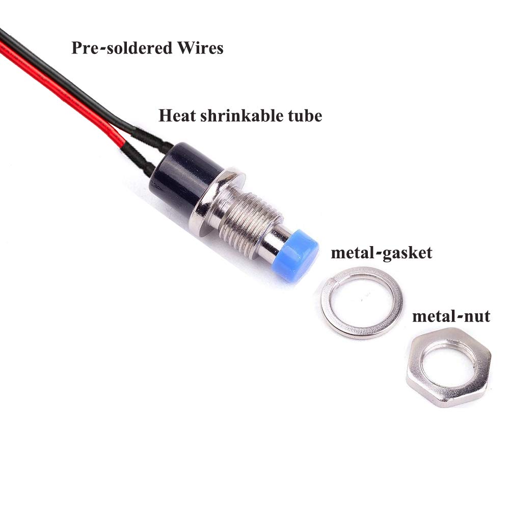 Pulsante Momentaneo Illuminato BLU - Interruttore 16mm In Acciaio IP65 | 5 Pin, 12V/24V | Impermeabile Per Auto, Barca, Moto - Foto 10