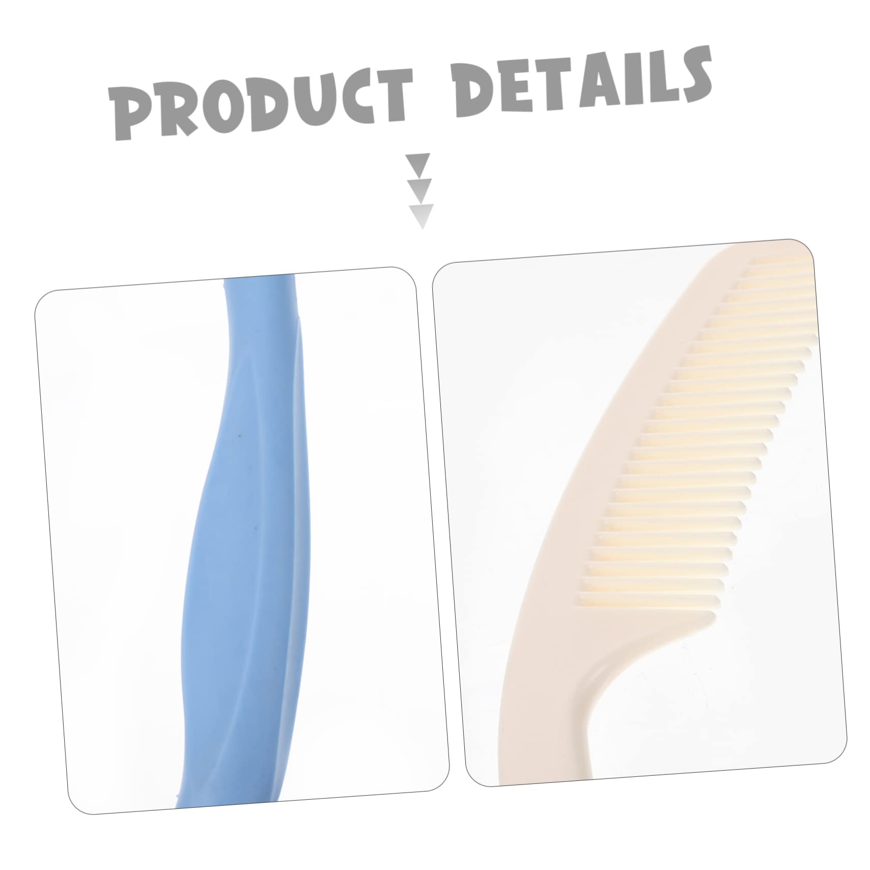 FRCOLOR 4piezas Peine De Mango Curvado Para Personas Discapacidad y Ancianos Peine Reutilizable Para Hogar y Residencias Diseño Ergonómico y Ligero