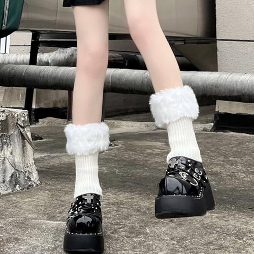 Image of 2 Pcs Leg Warmers Y2k, Leg Warmers, Y2k Accessories, Cute Kawaii Cream Legwarmers for Women Winter