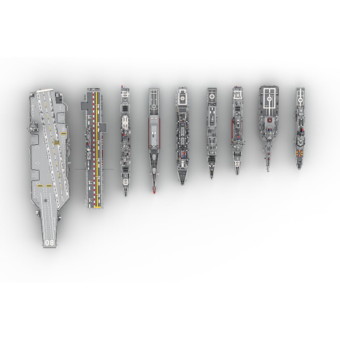 Quibuilds Multi-Schiff Kriegsschiff Flotten Bausatz, MOC-242144 Kriegsschiff Klemmbausteine Set, Schreibtisch- und Raumdekoration, Geschenk für Militärfans und Erwachsener (15639 Teile)