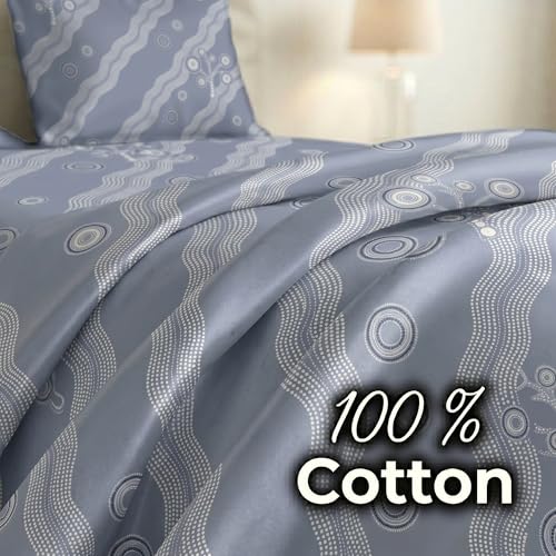 Image of Mafatlal 186 TC Metro Cotton Double Bed Bedsheet | 90x100 Inch|Soft, Breathable & Lightweight | Includes 2 Pillow Covers| Ash Blue 1