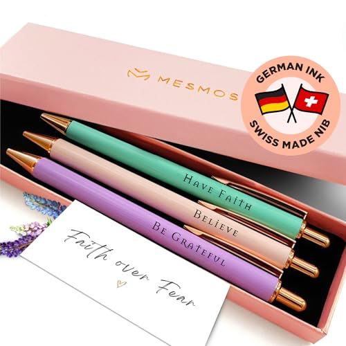 MESMOS Pastel Pens, Christian Gifts, Religious Gifts for Women, Bible Pens No Bleed Through, Cool Fancy Pens for Women, Nurse Pens, Journaling Pens, Cute Pen Set, Luxury Pretty Pens, Chic Nice Pens