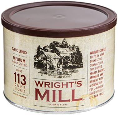 Red Diamond Ground Coffee, Wright's Mill Original Blend, Medium Roast, Hearty, Earthy, Aromatic & Robust, 21.5 Ounce Resealable Can