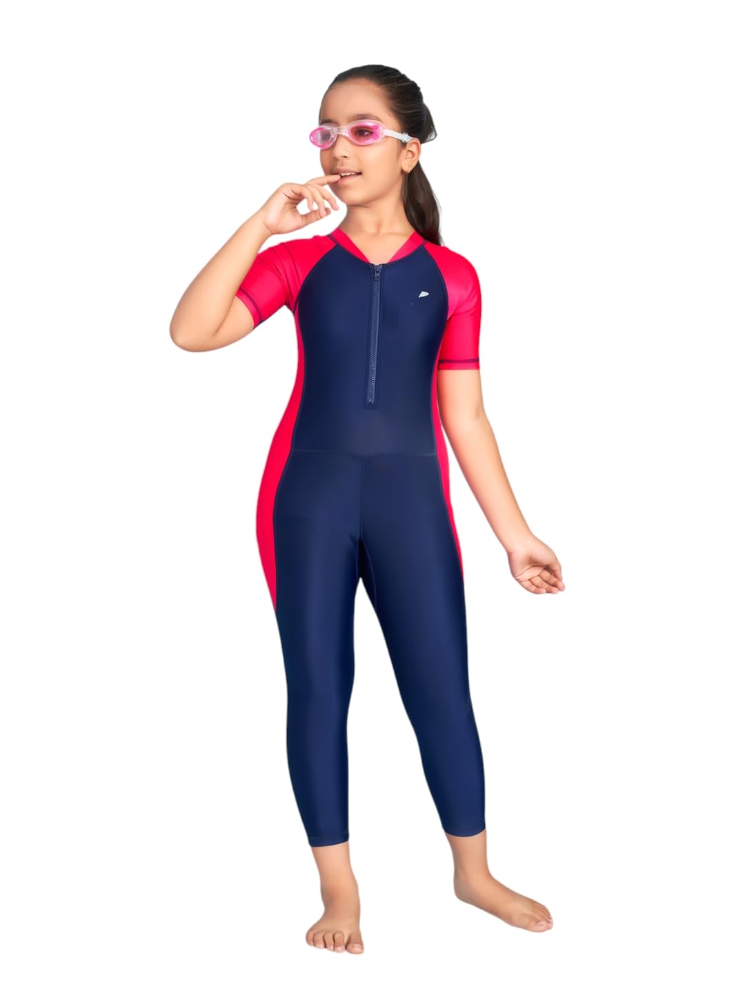 Aarika Traje de baño deportivo para niñas, color azul
