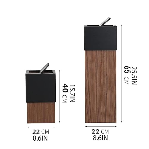 Miniatura 2 de Cubo de basura, cubo de basura de clasificación de madera, papelera para el hogar, baño, sala de estar, cubo de basura de cocina con
