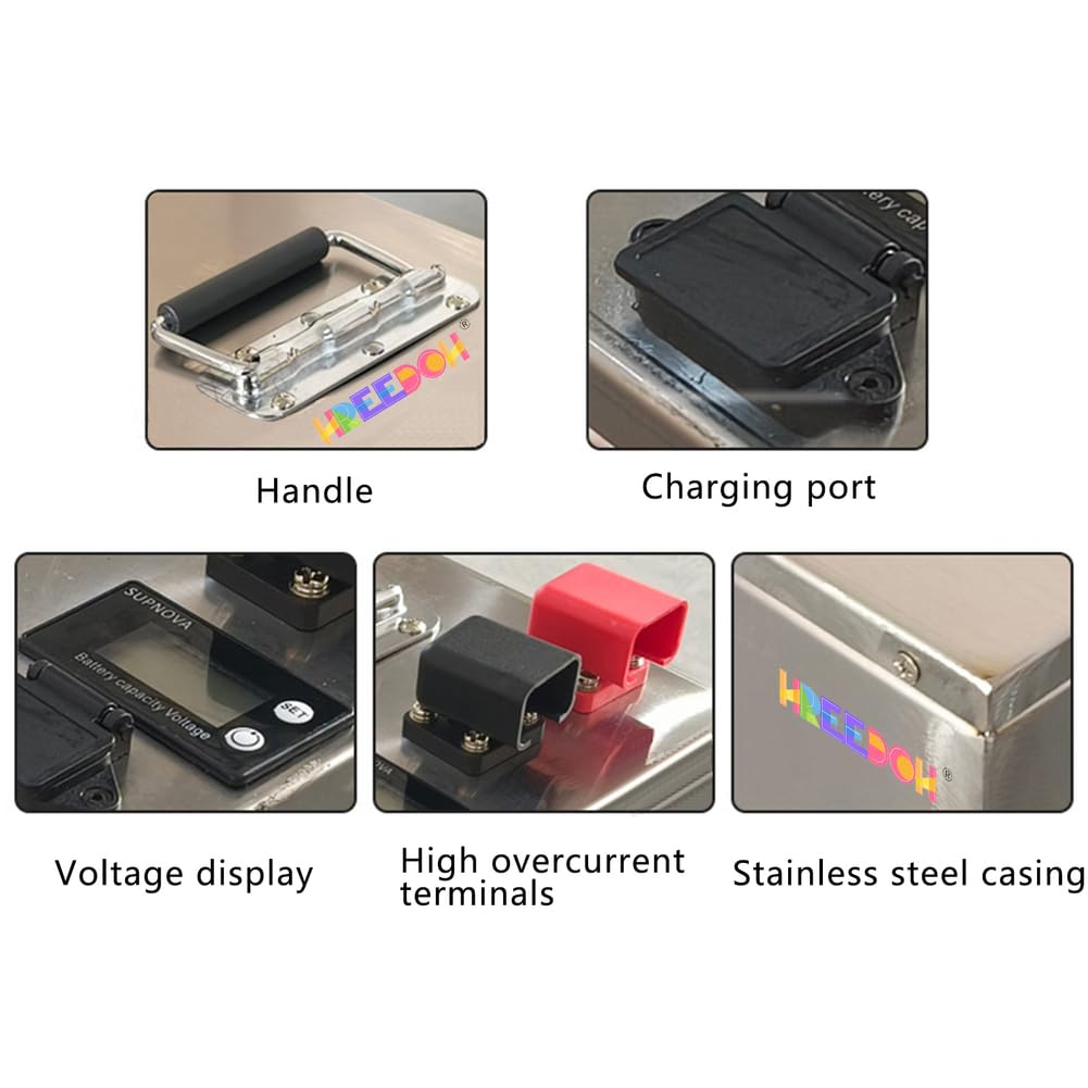 Batteria per Yacht 12V 24V 48V 72V Batteria LiFePO4 50AH 100AH ​​Batterie al Litio Ferro fosfato per Motore 0-3600W