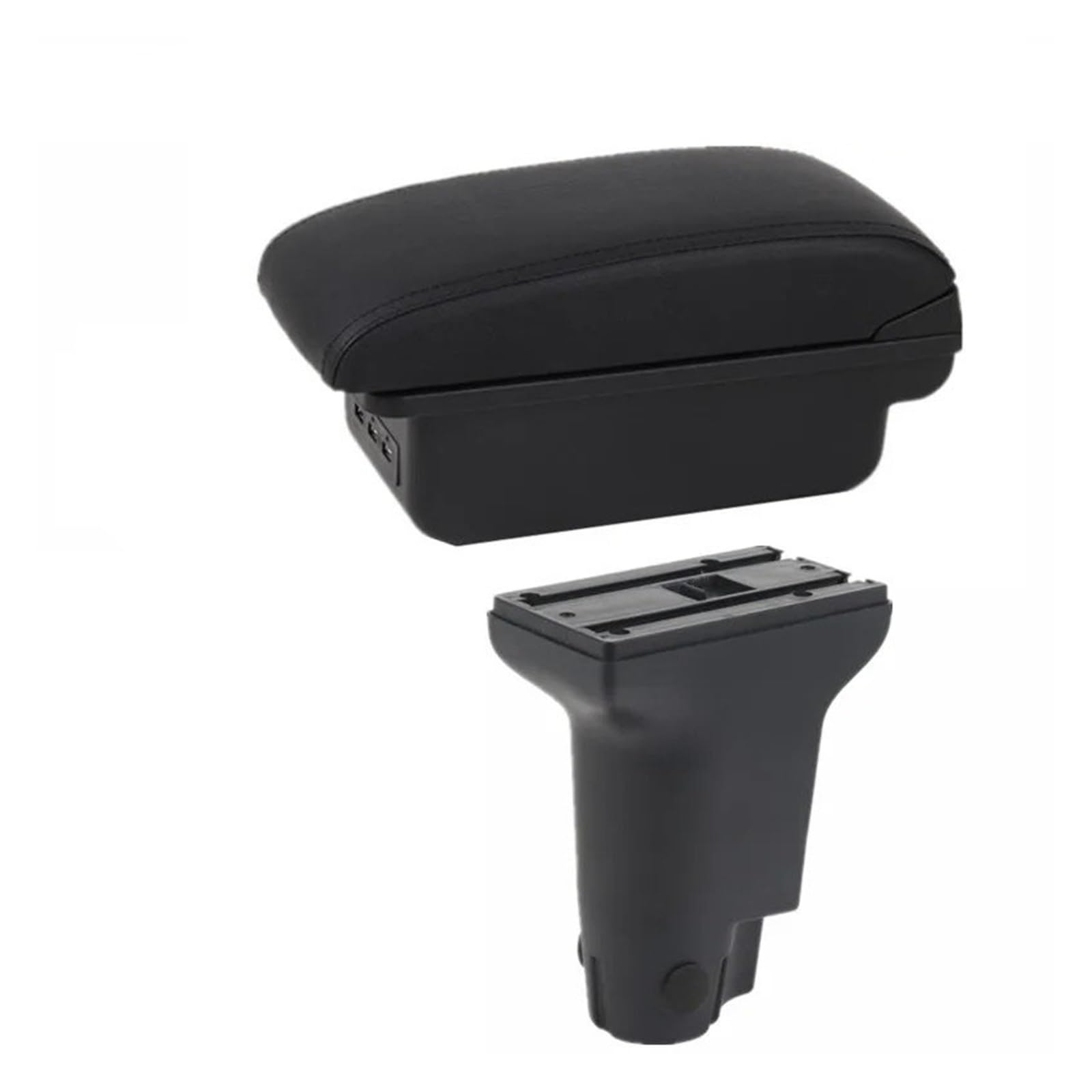 Hguvsjd B Black Line 3Usb Armrest Box For Fiat For 500 For Cronos 2012-2024 Center Armrest Storage Box Dedicated Retrofit Heighten Interior Accessories Car Armrests(B Black Line 3Usb)