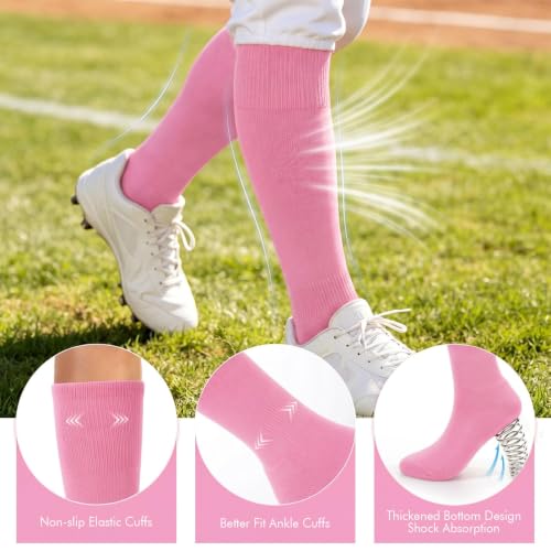 Image of WHIPPY Baseball Socks and Belt Combo Set Knee-High Softball Socks & Adjustable Elastic Belt for Kids Youth Adult