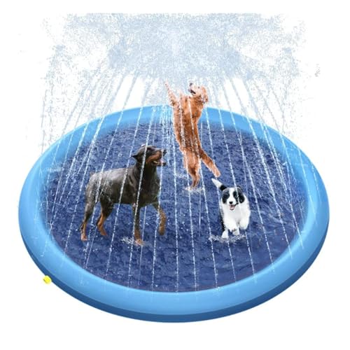 Piscine Pliable pour Chien, Tapis Anti-éclaboussures pour Chien, Animal de Compagnie, Enfants, arroseur extérieur,Piscine d été antidérapante, fête de Jardin en Eau Peu Profonde 150 cm