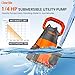 Cleartide Submersible Sump Pump, Smart Water Sensor Auto On/Off, Manual/Auto Mode, 1/4HP 2160GPH Multi-Use Utility Water Pump for Pool/Basement/Garden Drainage
