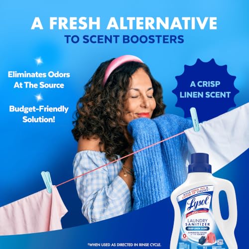 Lysol Laundry Sanitizer Liquid, Detergent Additive, Crisp Linen, 90oz - image 8